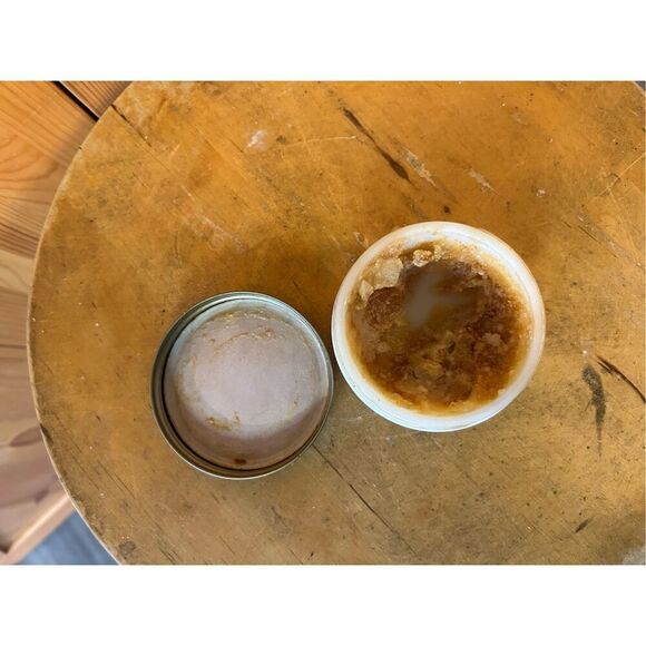 Vtg Cinderella Patent Leather Softening Cream w/ Metal Lid Milk Glass Jar (8279) - Picture 7 of 7